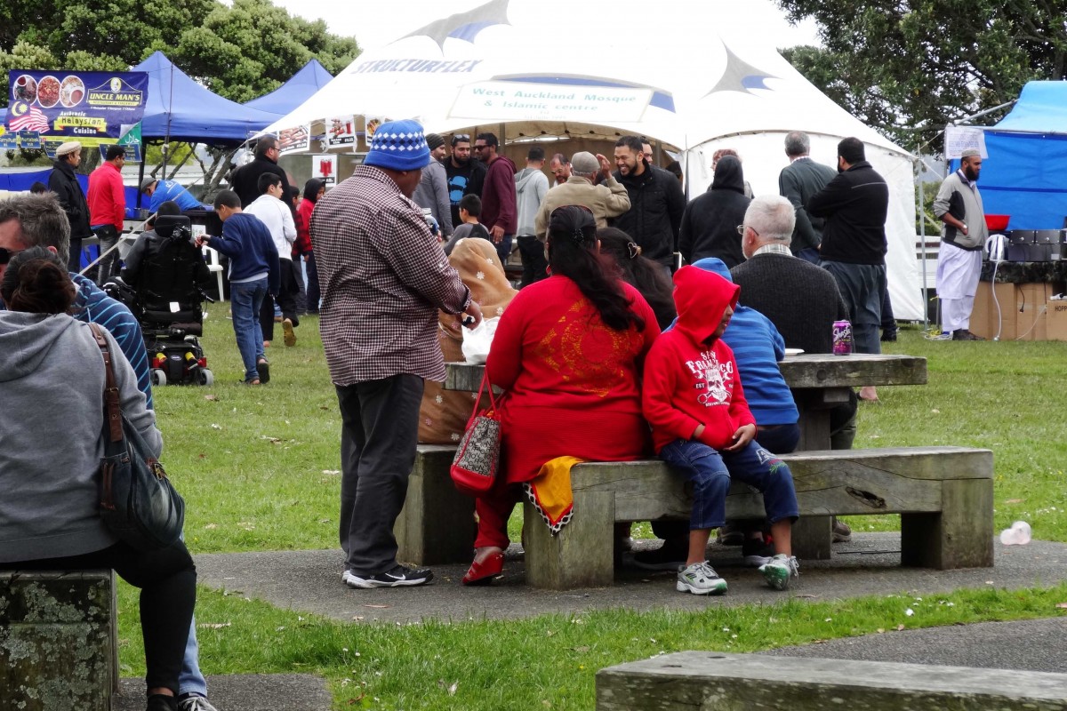 Enjoying the food from the WAM stall